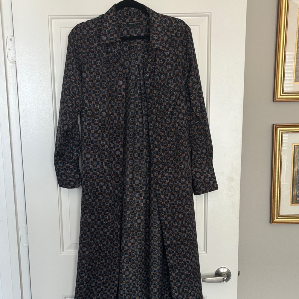 Elegant gold and Blue Patterned Dress